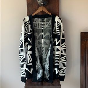 Black and white aztec cardigan
